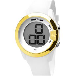 Relógio Mormaii Feminino Digital Mo13001/8b Branco Dourado