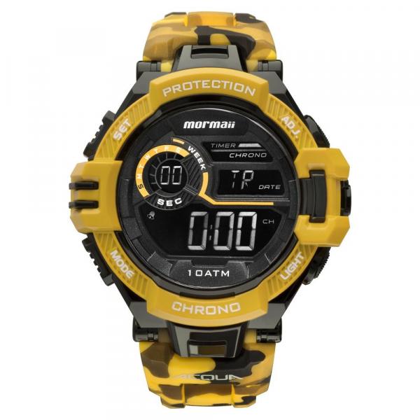 Relógio Mormaii Masculino Digital Acqua Amarelo Camuflado MO1134/8l