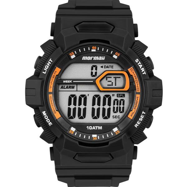 Relógio Mormaii Masculino Preto Wave MO0500AB/8L Digital 10 Atm Acrílico Tamanho Grande