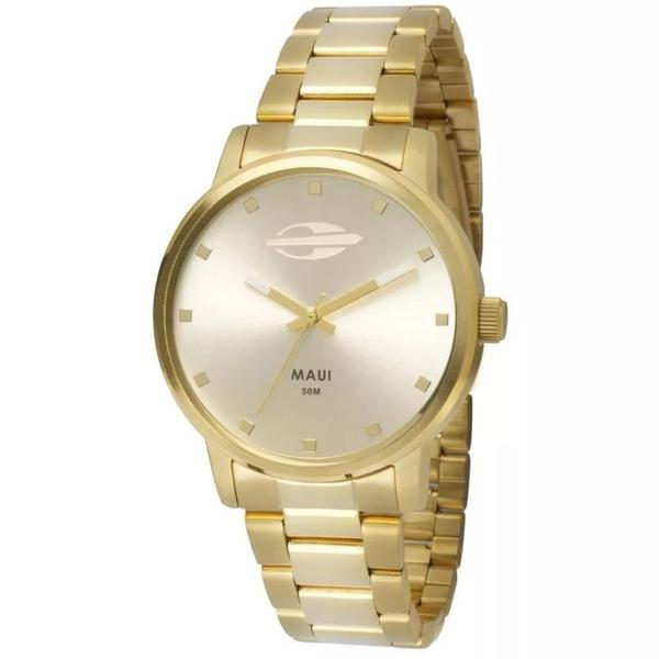 Relógio Mormaii Feminino Dourado Maui Mo2035gn/4k