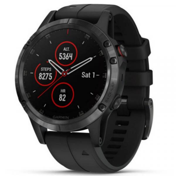 Relógio Multiesportivo Garmin Fenix 5 Plus Safira Preto com Monitor Cardíaco no Pulso