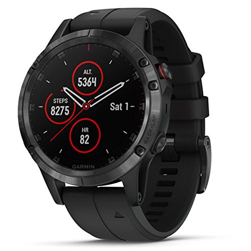 Relógio Multiesportivo Garmin Fenix 5 Plus Safira Preto com Monitor Cardíaco no Pulso