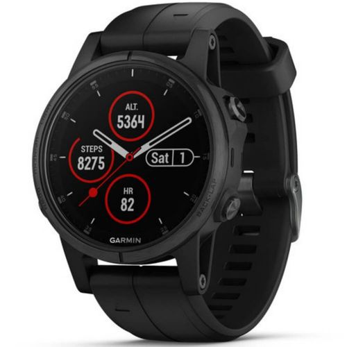 Relógio Multiesportivo Garmin Fenix 5S Plus Safira Preto com Monitor Cardíaco no Pulso