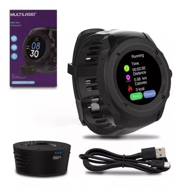 Relógio Multiwatch Plus Sw2 Bluetooth Preto Multilaser - P9080