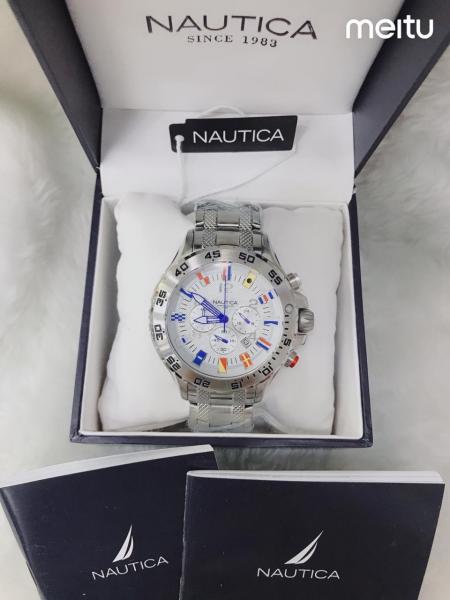 Relogio Nautica Prata com Pulseira de Aço Lançamento 2019