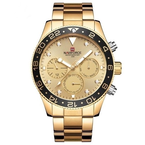 Relógio Naviforce Extreme Luxo (Dourado com Preto)
