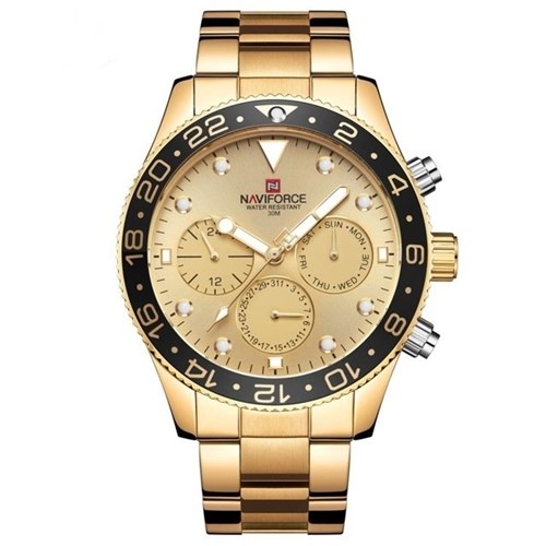 Relógio Naviforce Extreme Luxo (Dourado com Preto)