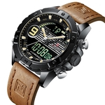 Relogio Naviforce Masculino Digital Esportivo Militar Pulseira Couro 9146L