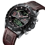 Relogio Naviforce Masculino Digital Esportivo Militar Pulseira Couro 9146L