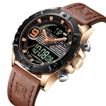 Relógio Naviforce Masculino Digital Esportivo Militar Pulseira Couro 9146L