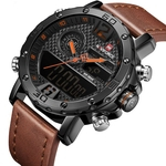 Relogio Naviforce Masculino Digital Esportivo Pulseira Couro 9134