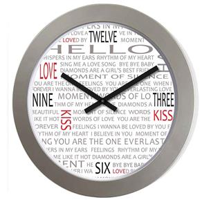 Relógio Nextime Love 30 Cm Prata - Prateado