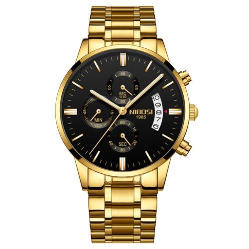 Nibosi Relógios Masculinos de Luxo / Work Fashion Gold