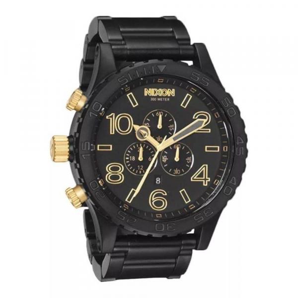 Relogio Nixon 51-30 Preto com Detalhes Dourado