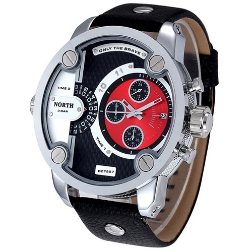 Relógio North Homme Montre Luxury (Vermelho)