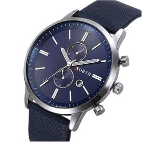 Relógio North Modelo 6008 de Luxo Pulseira Couro - Azul