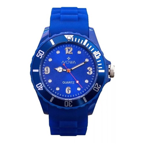 Relógio Nowa Feminino Borracha Nw0522ak Azul + Kit