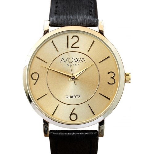 Relógio Nowa Feminino Dourado Couro Nw1412k Original