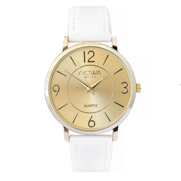 Relógio Nowa Feminino Dourado NW1411K Couro