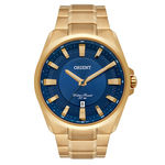 Relógio Orient Analógico Dourado Azul Mgss1174 D1kx