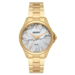 Relogio Orient Analogico FGSS0120 B1KX Dourado Mostrador estilo Marmore Carrara