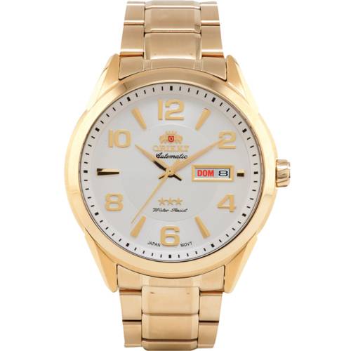 Relógio Orient Automatic Dourado 469gp052 S2ks Calendário Resistente à Água