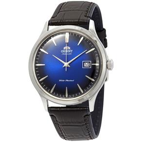 Relógio Orient Clássico Automatico Azul Couro FAC08004D0