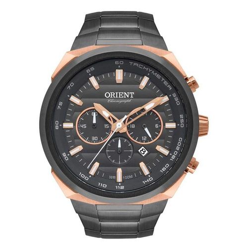 Relógio Orient Cronógrafo Fumê Rosê Masculino Mtssc024 G1gx