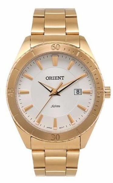 Relógio Orient Dourado Eternal com Calendário Mostrador Branco