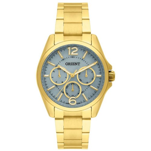 Relógio Orient Dourado Visor Azul Feminino - Frssm020 S2rx