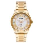 Relógio Orient Eternal FGSS1148 B3KX feminino dourado mostrador madrepérola