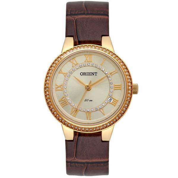 Relógio ORIENT Feminino Dourado Couro FGSC1005 C3NX