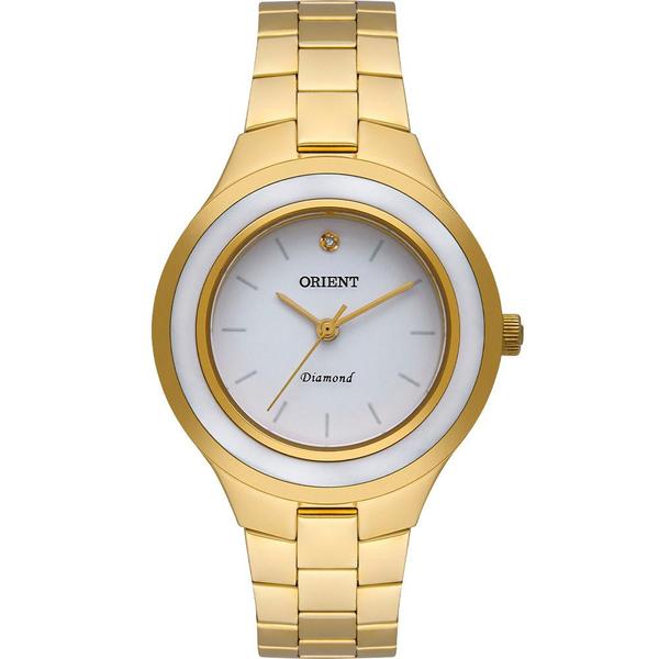 Relógio Orient Feminino Dourado Diamond FGSS0144B1KX Analógico 5 Atm Cristal Mineral