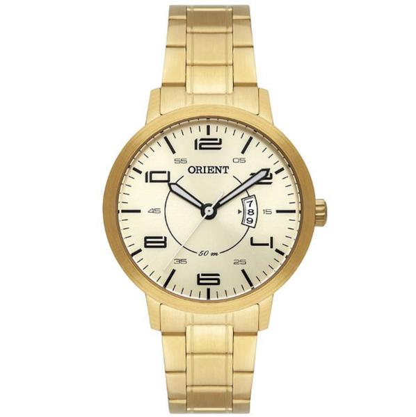 Relogio Orient Feminino Dourado Fosco Pequeno a Prova Dagua Inox FGSS1198 C2kX