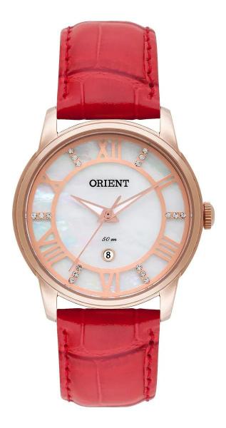 Relógio Orient Feminino FRSC1006 B3VX Couro Vermelho e Swarovski