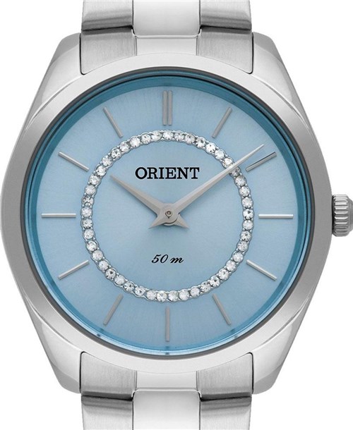 Relógio Orient Feminino Prateado com Pedras Fbss0080 A1sx
