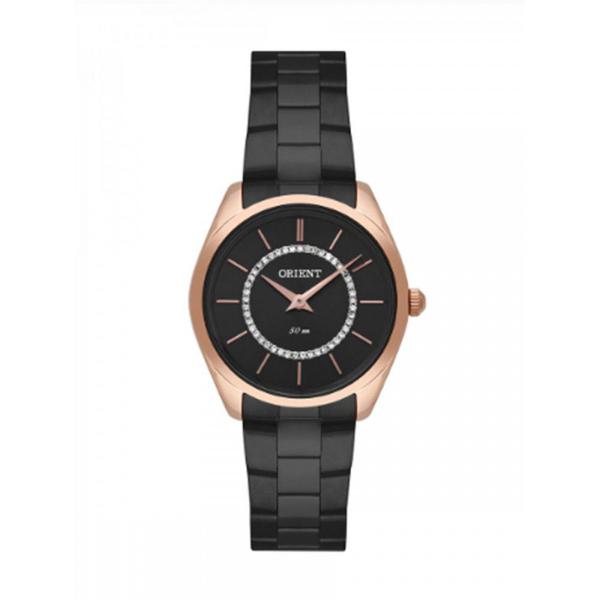 Relogio Orient Feminino Preto e Rose Pequeno FTSS0075 P1PX