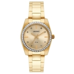 Relógio Orient Feminino Swarovski Analógico Dourado FGSS0078-C1KX