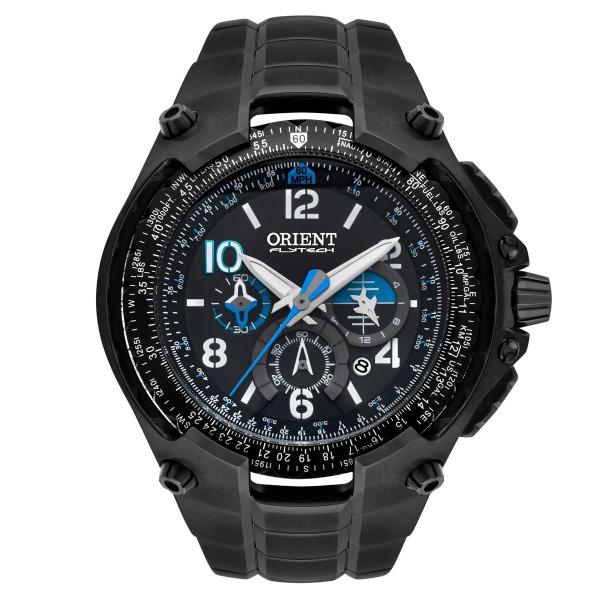 Relógio Orient Flytech Cronógrafo Titânio Ip Black Masculino MPTTC001 P2PX