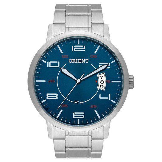 Relogio Orient Masculino Azul Eternal Analogico Prata MBSS1381 D2SX