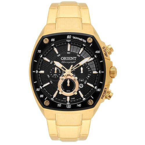 Relógio Orient Masculino Cronógrafo Mgssc021 P1kx Lançamento Dourado