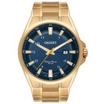Relógio ORIENT masculino dourado/azul MGSS1188 D2KX