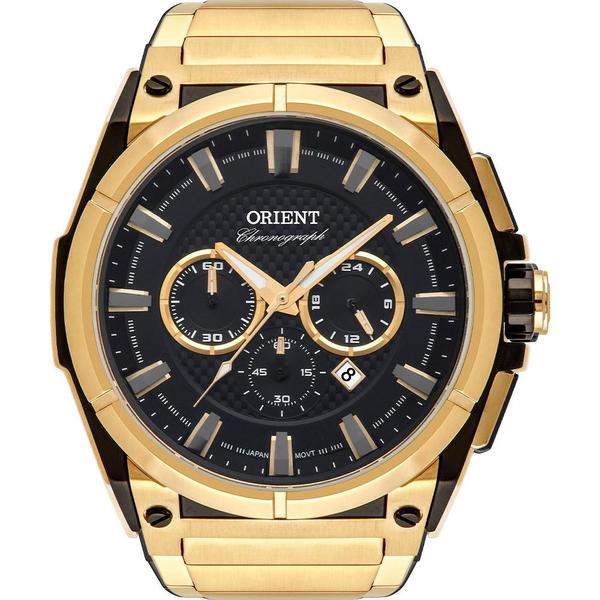 Relógio Orient Masculino Dourado Chronograph MTSSC020P1KX Analógico 10 Atm Cristal Mineral