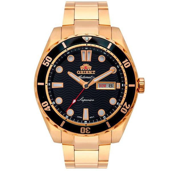 Relógio Orient Masculino Dourado e Preto - F49GG003 P1KX