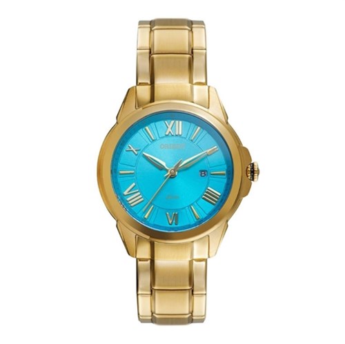 RELOGIO ORIENT MASCULINO DOURADO FGSS1100 - Azul