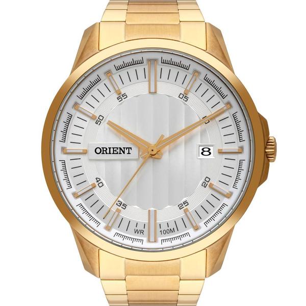 Relógio Orient Masculino Dourado MGSS1173S1KX Analógico 10 Atm Cristal Mineral Tamanho Médio