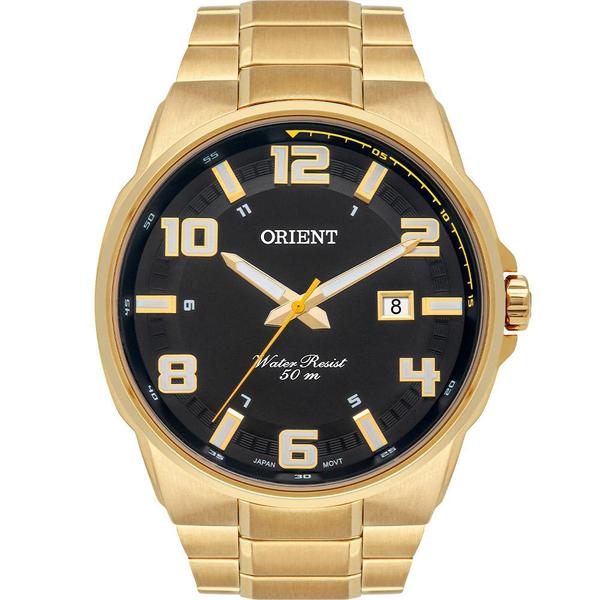 Relógio Orient Masculino Dourado MGSS1186P2KX Analógico 5 Atm Cristal Mineral Tamanho Médio