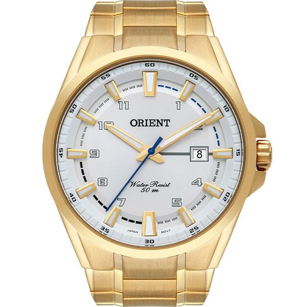 Relógio Orient Masculino Dourado MGSS1188S2KX Analógico 5 Atm Cristal Mineral Tamanho Médio
