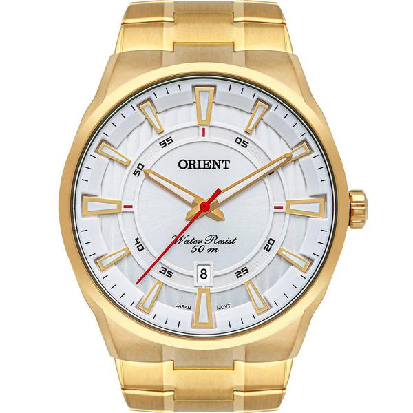 Relógio Orient Masculino Dourado MGSS1191S1KX Analógico 5 Atm Cristal Mineral Tamanho Médio