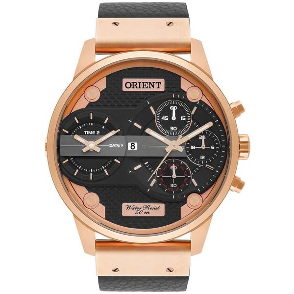 Relógio ORIENT Masculino Dual Time Rosê MRSCT001 P1PX